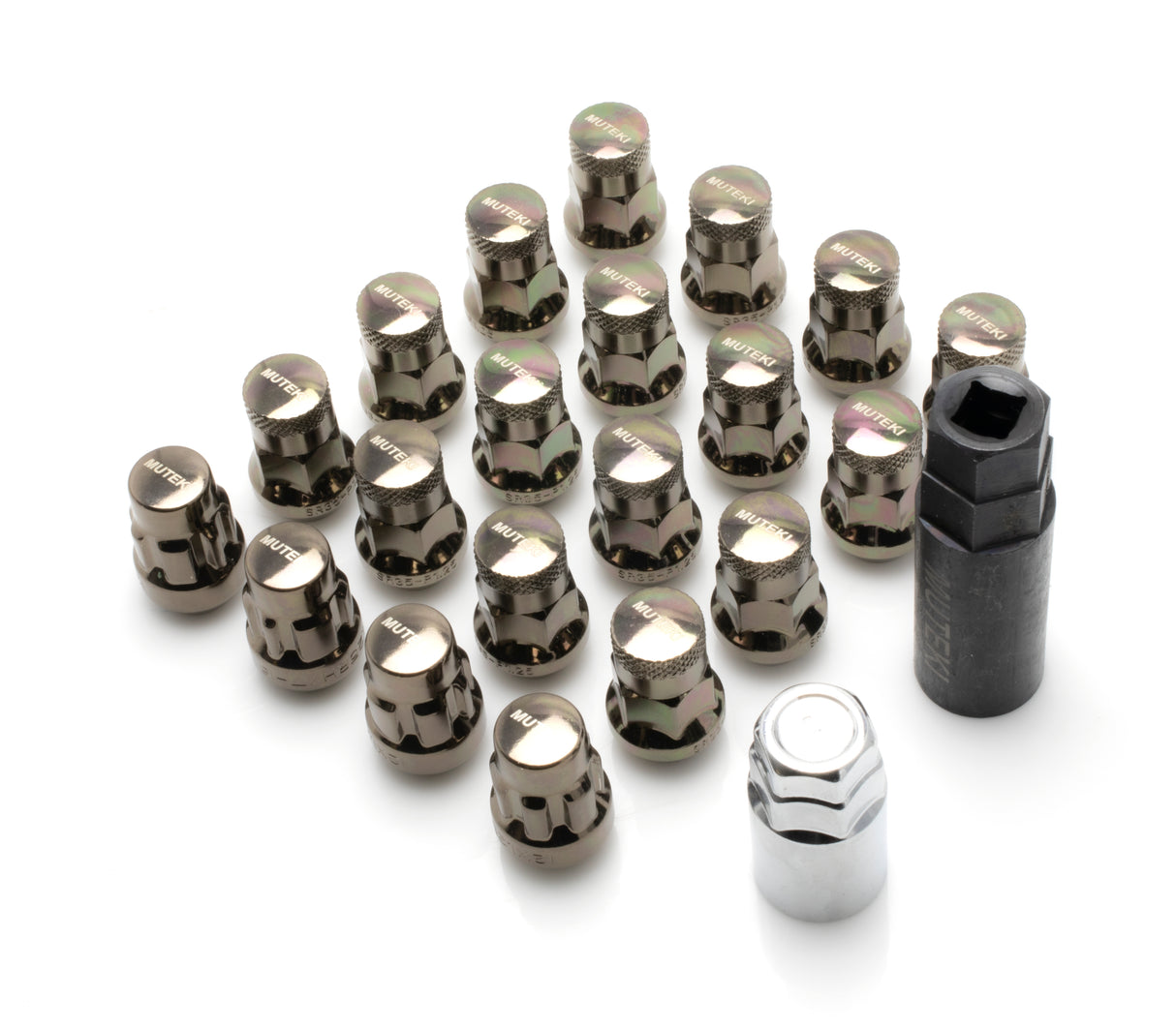 Wheel Mate Muteki SR35 Close End Lug Nuts w/ Lock Set - C.Titanium 12x1.25 35mm