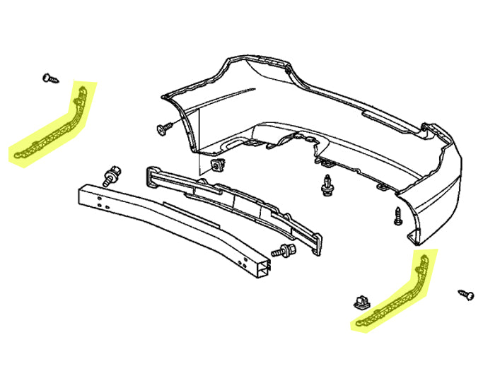 OEM Rear Bumper Spacer for 07-11 Civic Si 4 door sedan (Left, Right)