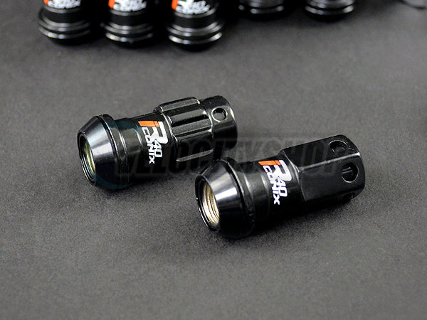 Project Kics R40 Iconix Lug Nuts Black (20 pcs) M12 x 1.25mm w/caps for Subaru / Nissan