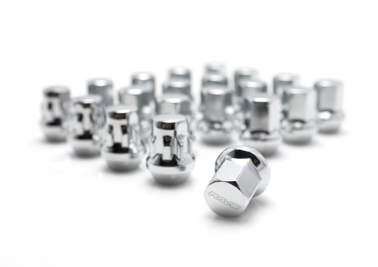 Rays M12x1.25 5 holes 16pcs nut, 4pcs Lock nut, 1 adapter & 1 lock nut key - Chrome