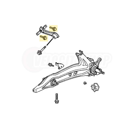 Reference Diagram OEM Honda rear upper control arm bolts 4-piece set for Civic EG EK and Acura Integra DC chassis