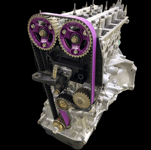 Lightweight duralumin HKS cam pulley with A/R markings