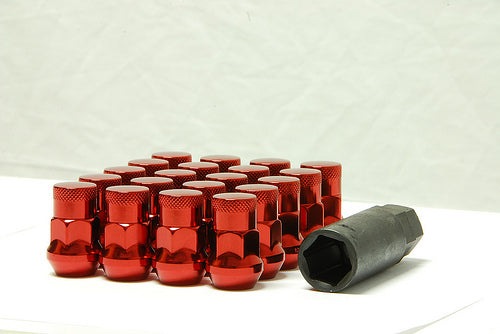 Wheel Mate Muteki SR35 Close End Lug Nuts w/ Lock Set - Red 12x1.25 35mm