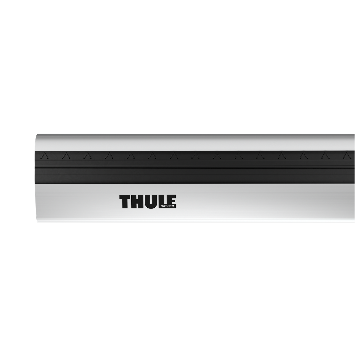 top view of Thule WingBar Edge aluminum roof bar with WindDiffuser strip