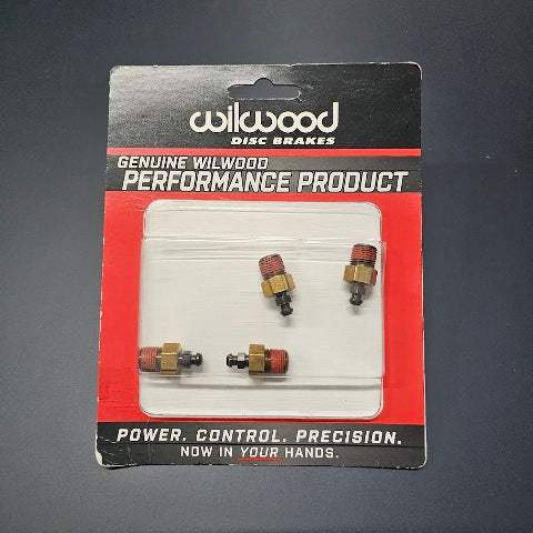 Wilwood bleed screw assembly 4‑pack, 1/8‑27 NPT two‑piece bleeder