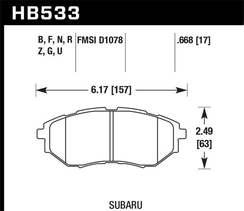 Hawk Performance Ceramic Street Front Brake Pads | HB533Z.668