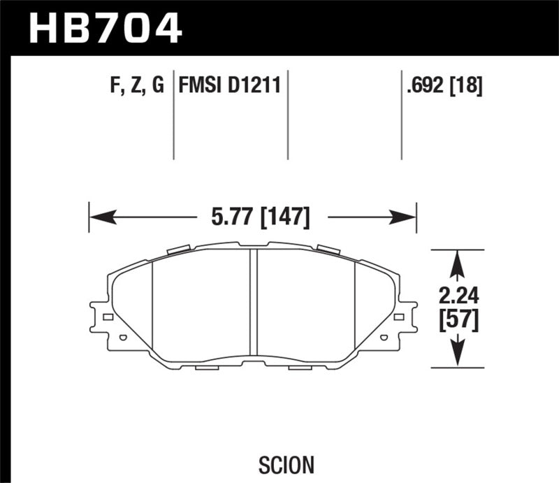 Hawk HPS 5.0 Front Brake Pads | HB704B.692