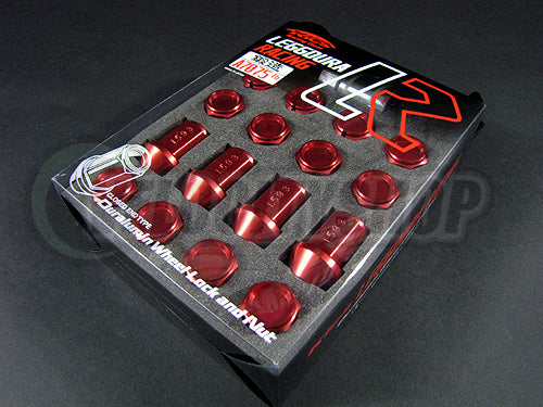 Project Kics Leggdura Racing Lug Nuts Red 12 x 1.25 Nissan Infiniti Subaru