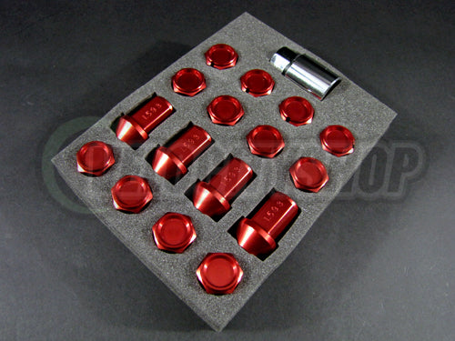 Project Kics Leggdura Racing Lug Nuts Red 12 x 1.25 Nissan Infiniti Subaru