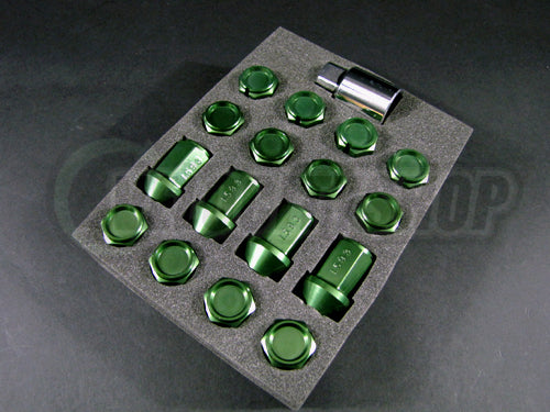 Project Kics Leggdura Racing Lug Nuts Green 12x1.5 Acura Honda