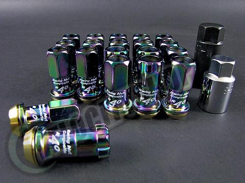Project Kics R40 Racing Composite Lug Nuts Neo Chrome 12 x 1.5mm