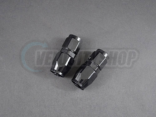 Russell -6 AN Straight Hose End Fittings Black (Qty 2)