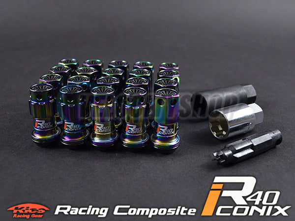 Project Kics R40 Iconix Lug Nuts Neo Chro (20 pcs) 12 x 1.25mm with Caps