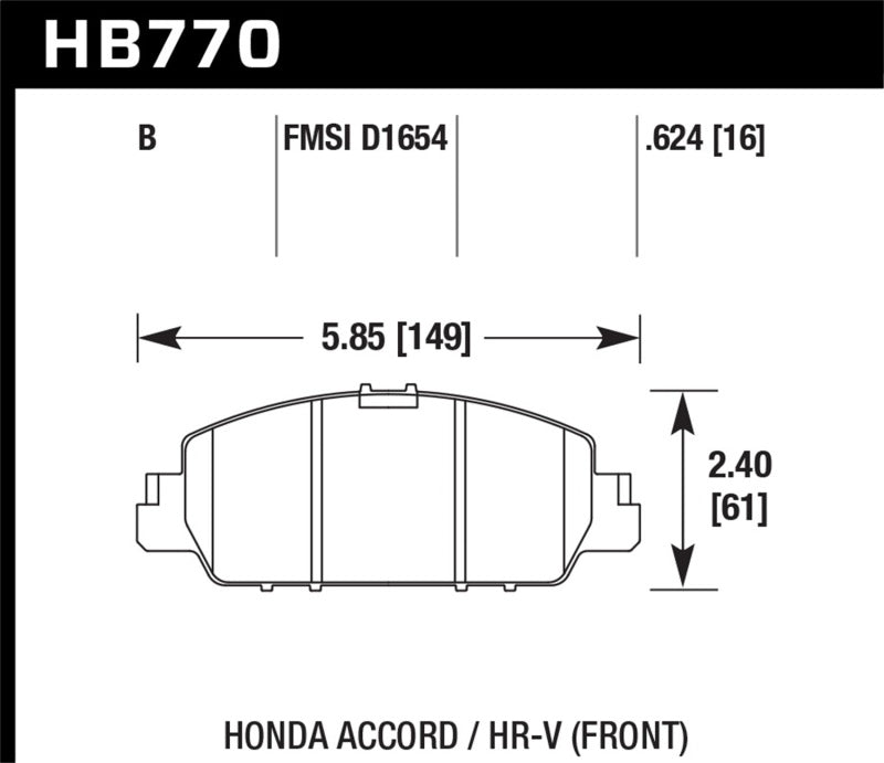 Hawk HPS 5.0 Front Brake Pads HB770B.624 | HB770B.624