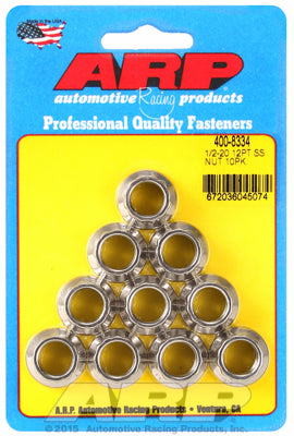 ARP 1/2in x 20 SS 12pt Nut Kit (10/pkg)