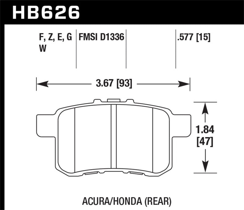 Hawk HPS Street Rear Brake Pads | HB626F.577