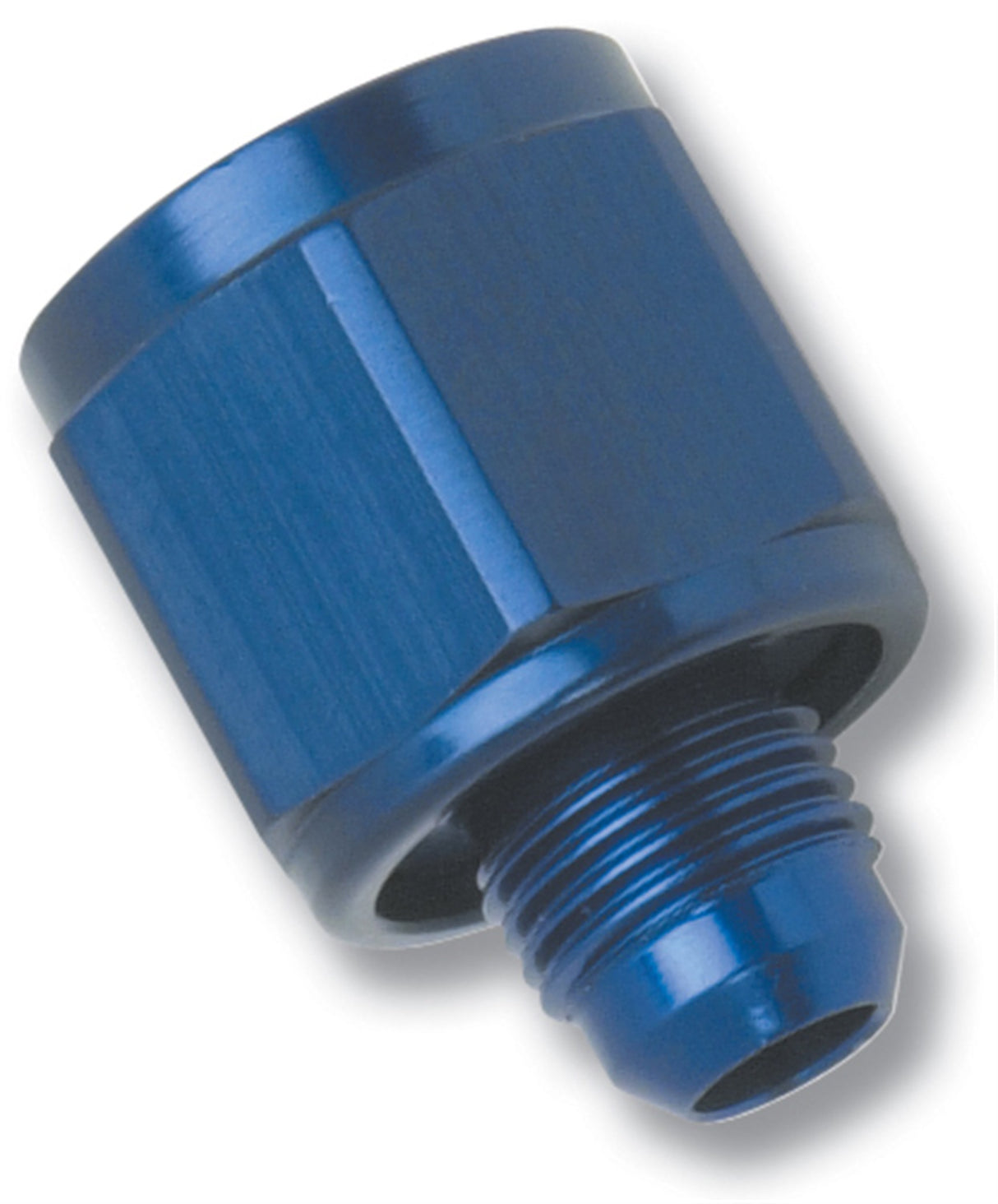 660020 | BLUE ANODIZED -8 TUBE COUPLING NUT W/ FLARED REDUCER TO -6 AN MALE