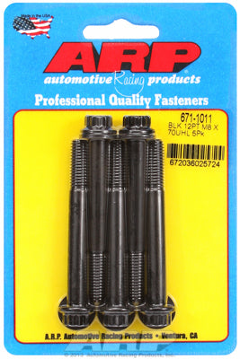 ARP M8 x 1.25 x 70 12pt Black Oxide Bolts (5/pkg)