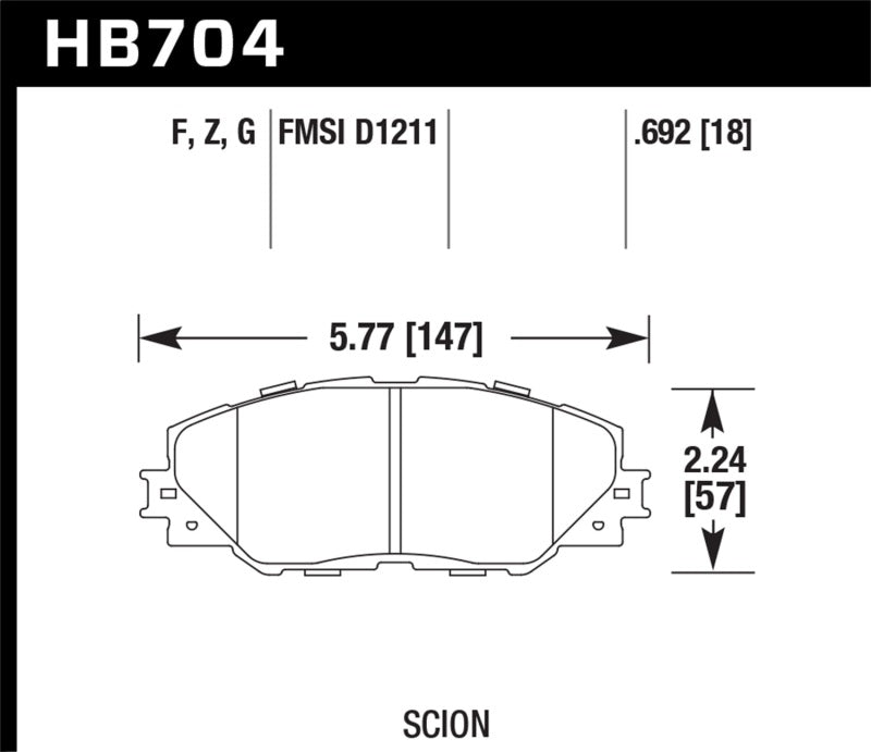 Hawk HPS 5.0 Front Brake Pads | HB704B.692