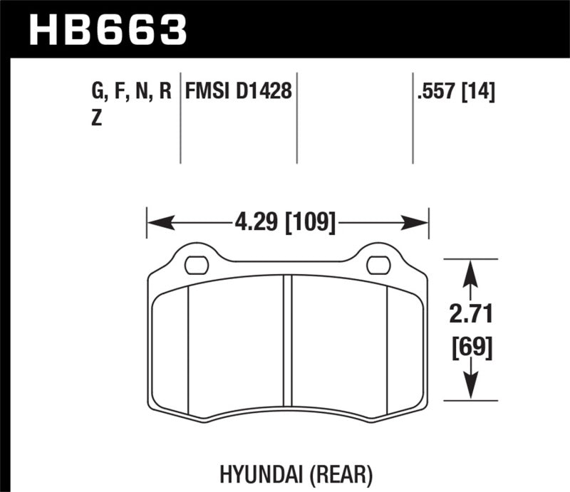 Hawk HPS Street 14mm Rear Brake Pads | HB663F.557
