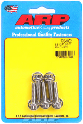 ARP M6 x 1.0 x 25 12pt SS Bolts (5/pkg)