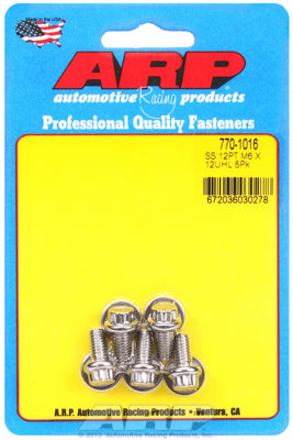 ARP M6 x 1.0 x 12 SS 12pt Bolts (5/pkg)