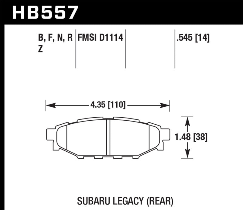 Hawk HP+ Street Brake Pads | HB557N.545