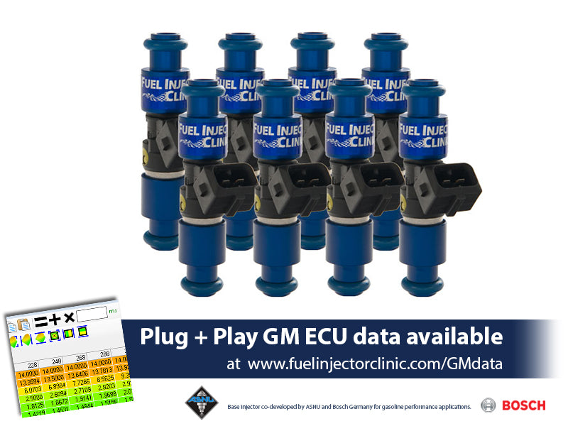 IS301-1650H | Fuel Injector Clinic Injector Set (High-Z) 1650cc (180 lbs/hr at OE 58 PSI fuel pressure) for LS1/LS6 engines