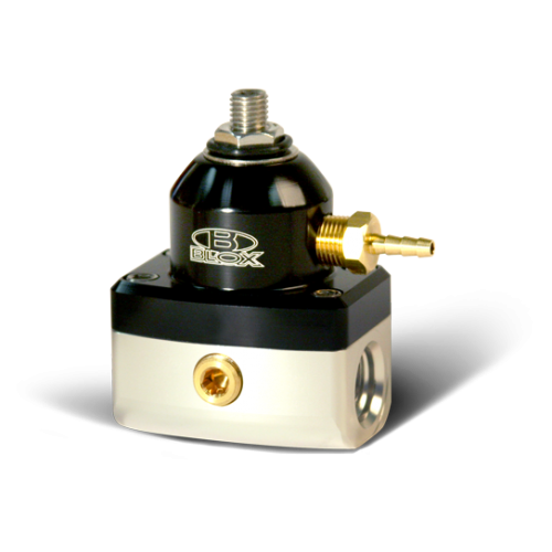 Blox FUEL PRESSURE REGULATOR ADJUSTABLE 2-PORT FPR Competition 2-Port FPR / Universal Design Black/Silver