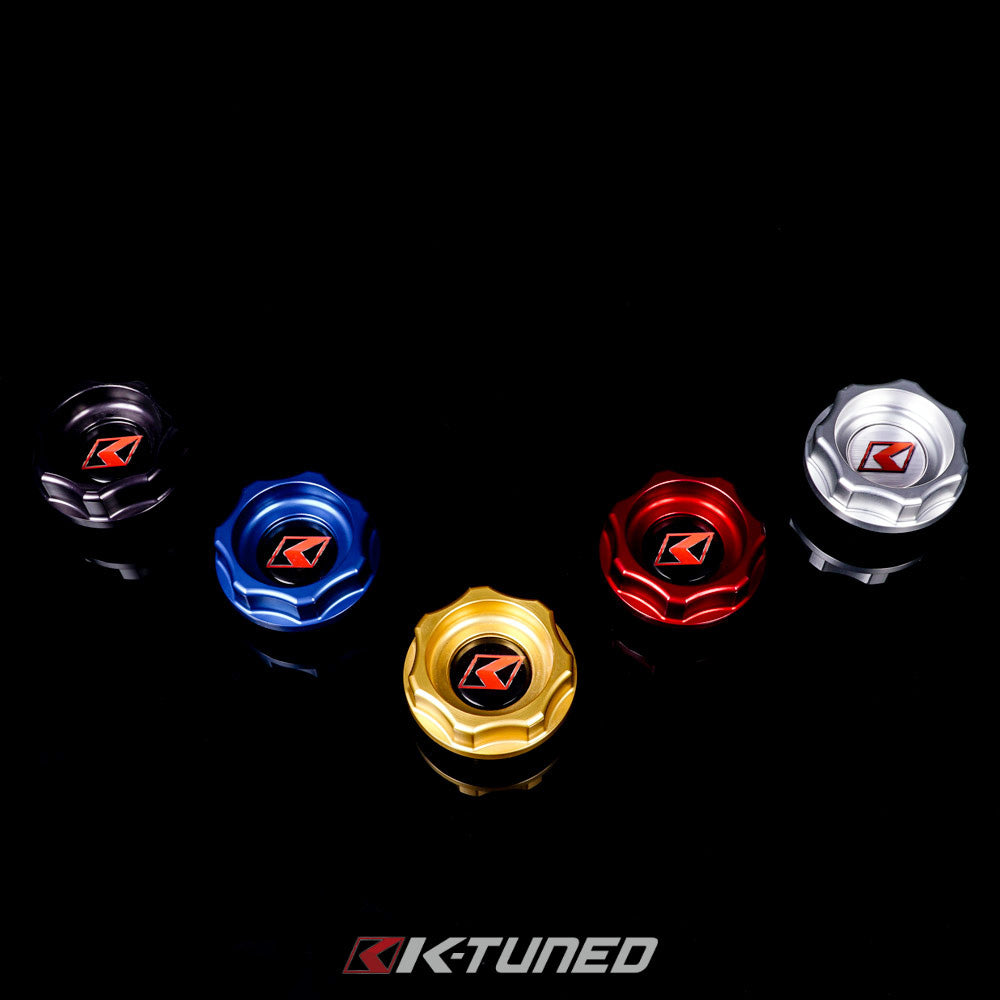 K-Tuned Billet Oil Cap - Black - Note: Includes Black Sticker