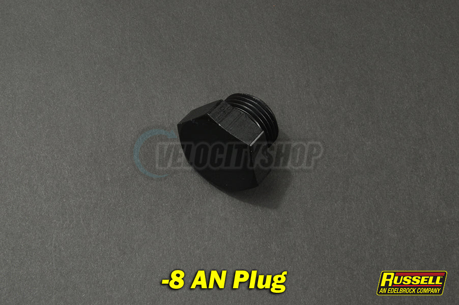 Russell -8 AN Straight Thread Plug Black 660283