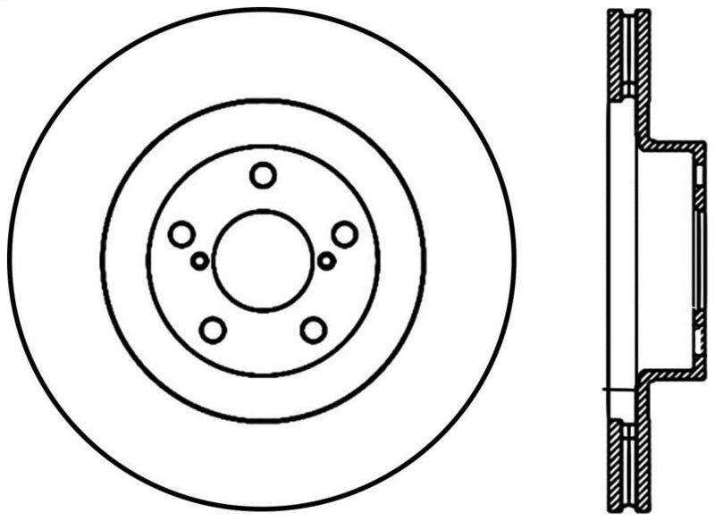 StopTech 02-10 Subaru WRX Slotted & Drilled Left Front Rotor (exc. STi)