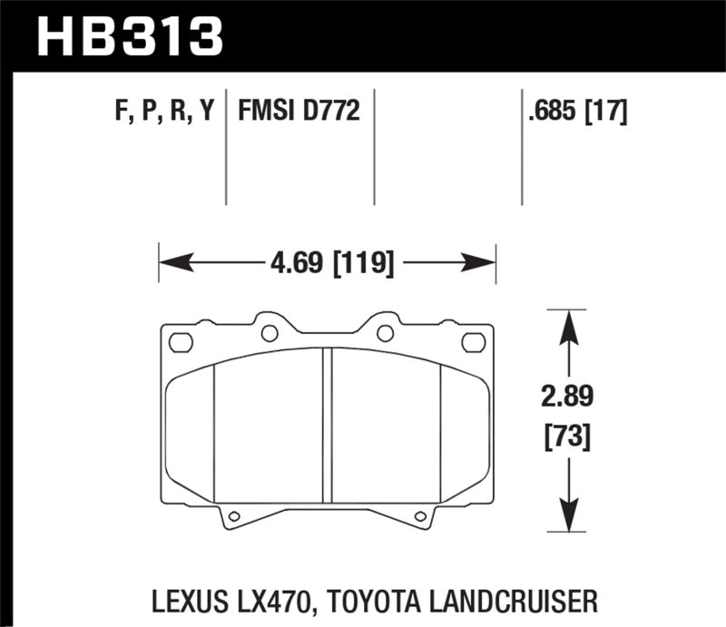 Hawk LTS Street Brake Pads | HB313Y.685