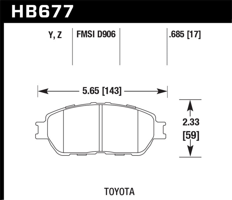 Hawk Performance Ceramic Ft Brake Pads | HB677Z.685