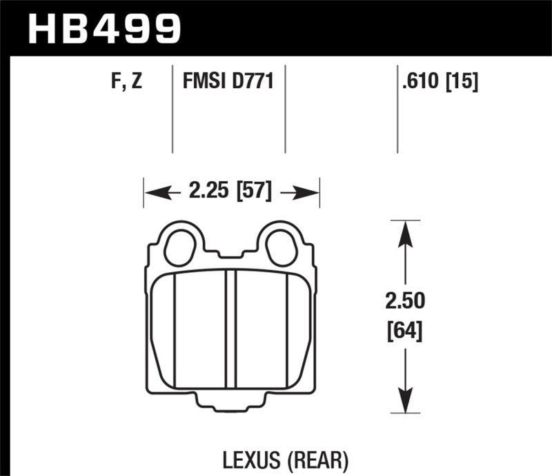Hawk HPS Street Rear Brake Pads HB499F.610 | HB499F.610
