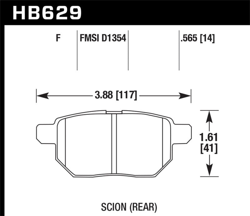 Hawk HPS 5.0 Rear Brake Pads | HB629B.565