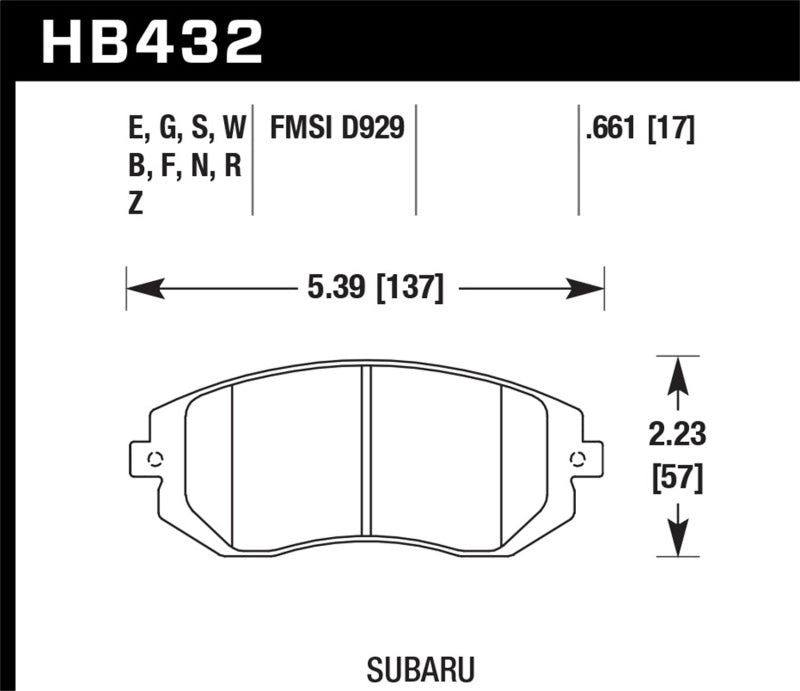Hawk Performance Ceramic Street Front Brake Pads | HB432Z.661