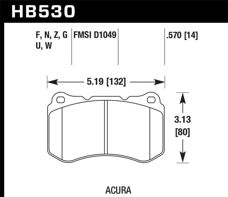 Hawk Performance Ceramic Street Front Brake Pads | HB530Z.570