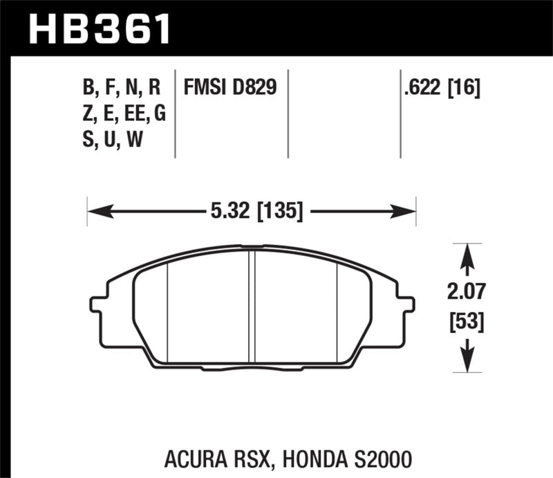 Hawk Performance Ceramic Street Front Brake Pads | HB361Z.622