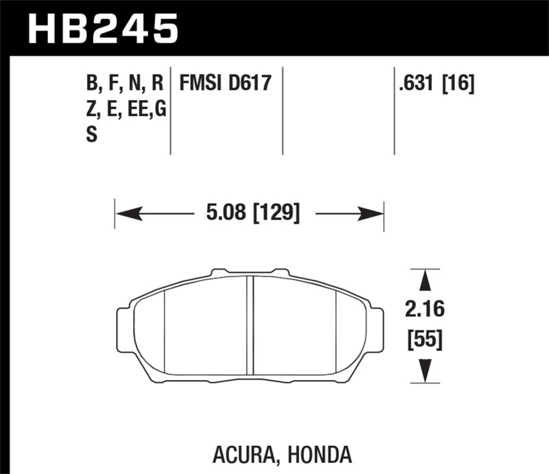 Hawk Blue 9012 Race Front Brake Pads | HB245E.631