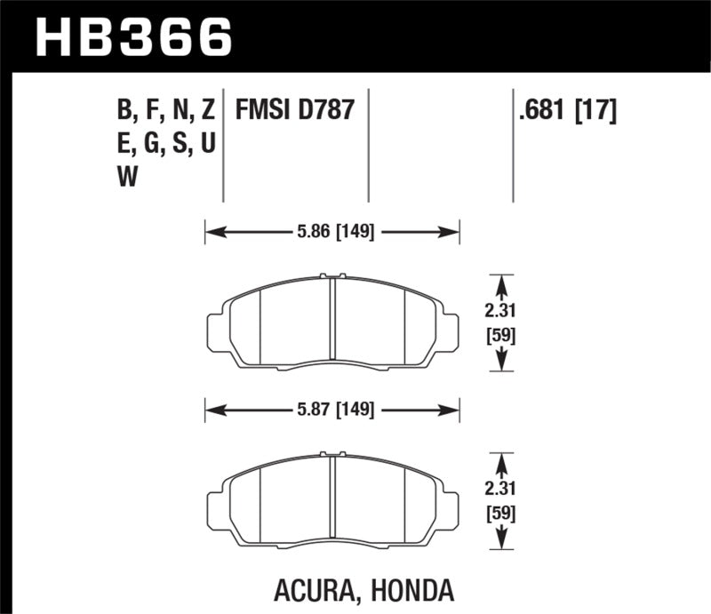 Hawk Ceramic Street Front Brake Pads | HB366Z.681