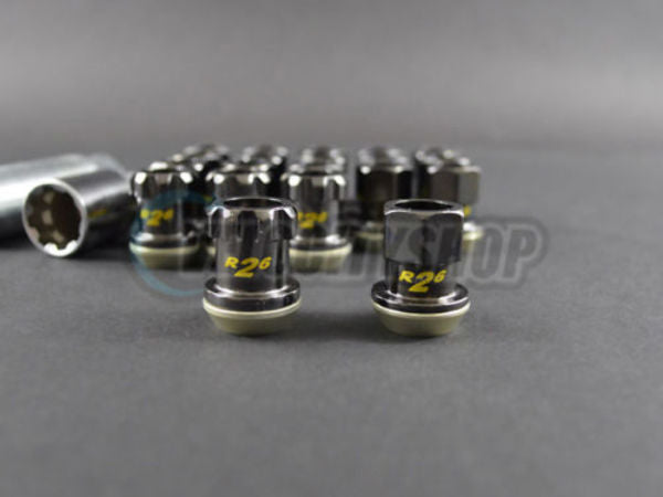 Project Kics R26 Racing Composite Lug Nuts Black Chrome 12 x 1.5mm (20 pcs)