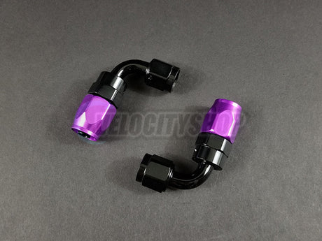 Russell -6 AN 90 Degree Hose End Fittings With Purple Socket 2 Pcs
