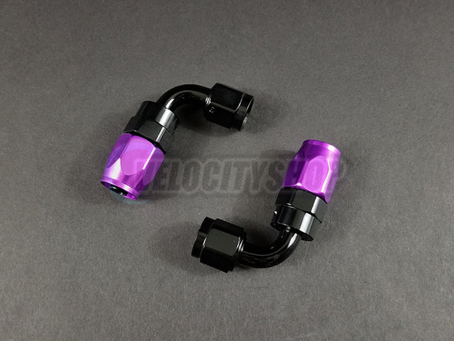 Russell -6 AN 90 Degree Hose End Fittings With Purple Socket 2 Pcs