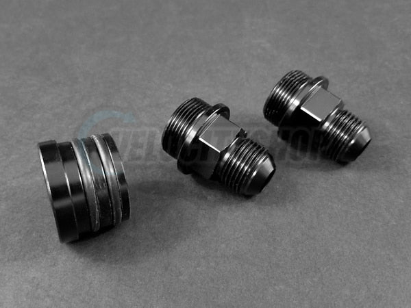Oil Catch Can Block Fittings M28 to 10AN and Plug Black B18B B20B