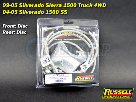 Stainless Brake Lines 99-05 Silverado 1500 Truck 4WD