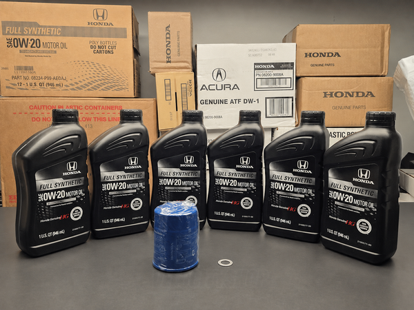 OEM Honda 0W-20 Full Synthetic Oil Change Kit – 6 Qt, Filter & Washer
