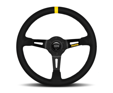 Momo MOD08 Steering Wheel 350mm Black Suede/Black Spokes/1 Stripe