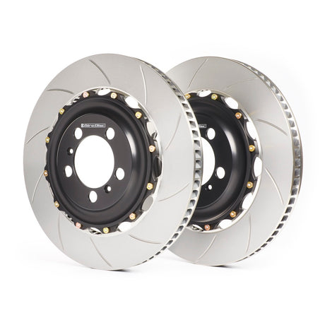 Girodisc A2-152 slotted rear two-piece brake rotors for 2010-2013 Audi TT RS 8J