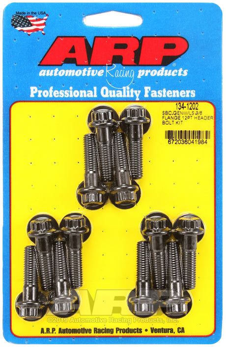 ARP 134-1202 twelve-point header bolts and washers for Chevrolet Gen III and Gen IV LS engines